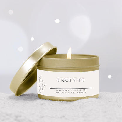 Unscented Tin Candle