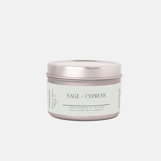 Sage + Cypress Tin Candle